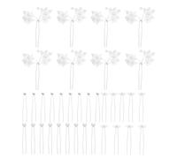 Healeved 36pcs Bride Fake Pearl Flower Tiara Wedding Bridesmaid Pearl Flower Hair Pin Female U-Pin Metal Fork For Women'S Hair Jewelry