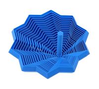 Healeved 3d Printed Blue Medium Star Sensory Fidget Spinner, Pocket-sized Hexagon with Spiral Honeycomb Design for Stress Relief and Occupational Therapy