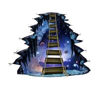 Healeved 3D PVC Wall Sticker with Realistic Universe Planet Design, Stylish and Modern Mural Decoration for Floor and Room, Removable and Self-Adhesive Wall Decal for Home