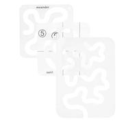 Healeved 3pcs Acrylic Quilting Templates with Free Motion Swirl Curve Design, Patchwork Ruler Set for Industrial and Home Sewing Machines, Quilting Stencil Templates for DIY Quilt Patterns