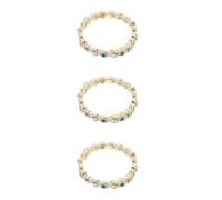 Healeved 3pcs Adjustable Evil Eye Ring for Women with Vibrant Colours, Unique Metal Statement Jewelry for Halloween and Party Accessories