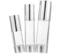 Healeved 3pcs Airless Pump Bottles Set 30/50/80ml Refillable Cosmetic Containers with Lids, Leakproof Travel Size Toiletry Bottles for Women, Portable Lotion Dispenser for Travel