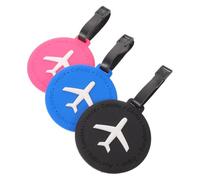 Healeved 3pcs Airplane Luggage Tags for Suitcases with High Visibility and Flexible PVC Material, Rounded Edges Design for Busy Terminals and Airport Transit, Travel Baggage Tags
