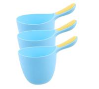 Healeved 3pcs Baby Bathing Cups with Ergonomic Non-Slip Handles and Unique Curvature, Comfortable Touch Pp Plastic Boys and Girls Hair Wash Jug for Newborns, Bath Rinse Cup for Daily Use