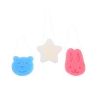 Healeved 3pcs Bath Sponges Soft and Absorbent Animal Shower Scrubbers for Newborns Gentle Exfoliating Body Wash Sponge with Cute Bear Bunny Star Designs