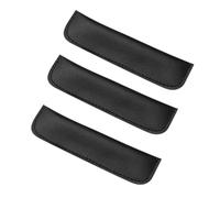 Healeved 3pcs Black Pu Tuning Fork Protectors Covers, round Tuning Fork Storage Sleeves, Portable Instrument Accessories for Musical Therapy and Healing Use