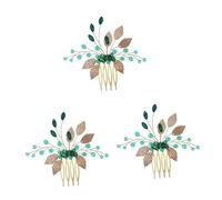 Healeved 3pcs Bridal Hair Comb Crystal Leaves Elegant Headpiece for Weddings Engagements and Special Occasions Handmade Design for Stunning Looks Wedding Accessory for Brides