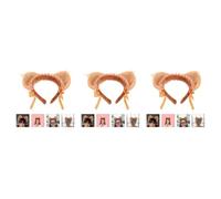 Healeved 3pcs Brown Fox Ears Headband and Women, Realistic and Cute Hair Accessory with Flexible Structure and Comfortable All-day Wear, for Halloween and Photo Shoots