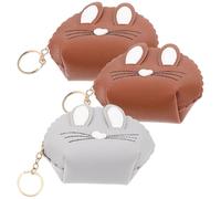 Healeved 3pcs Bunny Ear Change Purse Cute Mini Rabbit Ear Coin Purse for Keys Wallet Zip Coin Pocket Easter Bunny Bags Random Color