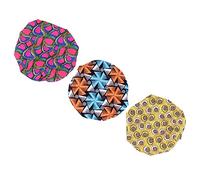 Healeved 3pcs Children's Satin Sleep Caps Double Layer Round Hats African Batik Print for Toddlers Adjustable and Comfortable Nightwear