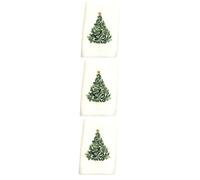 Healeved 3pcs Christmas Embroidered Facial Towel with Creative Xmas Tree Pattern Soft Durable Hand Towel for Home Bathroom Kitchen Festive Holiday Decoration and Gift Choice