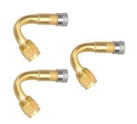 Healeved 3pcs Copper Tire Valve Stem Extension Adapter for Car and Trailer, Golden Colour, Fits Standard Treads and Extends Reach for Easy Tire Inflation