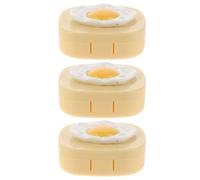 Healeved 3pcs Creative Egg Design Contact Lens Storage Box in Yellow Plastic, Portable Travel Lens Organizer with Excellent Protection for Outdoor Activities