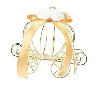 Healeved 3pcs Decorative Pumpkin Cart Candy Treats Box for Halloween Party Favors Wedding and Birthday Sweets Present Box Light Brown European Style Iron Art Candy Packaging with Crown