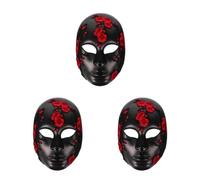 Healeved 3pcs Elegant Halloween Full Face Mask for Women Featuring Embroidery Craft and Handcrafted Uniqueness, Made of Plastic, for Carnival or Bar Party Costume Accessories