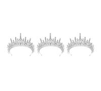 Healeved 3pcs Elegant Princess Crown for Women Bridal Headband Lightweight Alloy Material Rhinestone Wedding Tiara for Bride Suitable for Birthday Party and Daily Imaginative Play