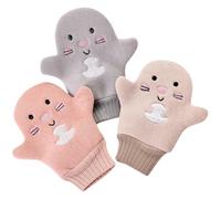 Healeved 3pcs Exfoliating Bath Gloves with Viscose Fiber and Composite Sponge Rich Foaming Mitts for Bathing Adorable Cartoon Design for Effective Dust Removal and Gentle Body Random Color