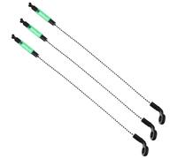 Healeved 3pcs Fishing Alarm Bite Indicator Set Green Shade Fishing Line Gear Alert Device for Coarse and Match Accessories