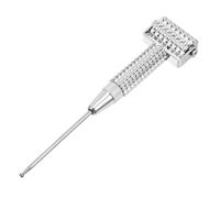 Healeved 3pcs Flexible Copper Spring Roller Ear Massage Probe Pen with Acupoint Detection Portable Face and Neck Massager Stick for Precise Therapy and Facial Skin Stimulation Silver