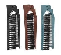 Healeved 3pcs Foldable Travel Hair Comb - Double Headed Compact Pocket Comb - Portable Hairdressing Tools for Purse - Mini Size for Home and On-the-Go Styling