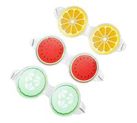 Healeved 3Pcs Fruit Pattern Cooling Eye Patches Cold Therapy Ice Compress Masks for Summer Relief Portable Reusable Eye Pads for Fatigue Light Blocking Design for Home Office Outdoor Use