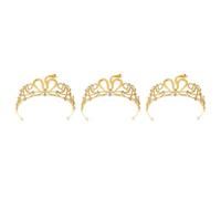Healeved 3pcs Golden Snake Crown for Women Lightweight Alloy and Plastic Bridal Wedding Tiara Hair Accessories with Fine Craftsmanship, for Costume Party and Elegant Bride Hairwear