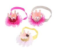 Healeved 3pcs Hair Bow Headband Set Crown Mesh Headband Safe Boy Girl Hair Accessory Multiple Colors