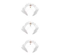 Healeved 3pcs Halloween Nun Circular Headpiece Crown Headband for Women Mary Goddess Tiara Hair Accessories for Cosplay Party Masquerade Costume