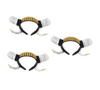 Healeved 3pcs Halloween Party Devil Horn Hairband Sheep Horn Funny Headband Plastic Hair Band for Cosplay Festival