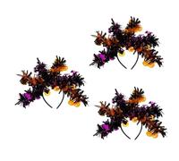 Healeved 3pcs Halloween Pumpkin Headband Stripes Design for Halloween Party Decorations Cosplay Headdress Fall Pumpkin Decor