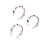 Healeved 3pcs Halloween Rhinestone Knotted Headband with Ghost Pumpkin Design Wide Top Knot Pearl Hairband for Women Stylish Halloween Party Costume Accessory and Festive Hair Decoration