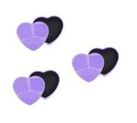 Healeved 3pcs Heart Shaped Silicone Beauty Sponge Case for Eye Shadow Makeup Brushes Dry Wet Dual Use Quick Clean Portable Travel Makeup Case