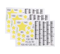 Healeved 3pcs Height Chart Wall Sticker with Star Motif PVC Growth Ruler for Nursery and Bedrooms Strong Adhesion and Preserves Records for Height Measurement