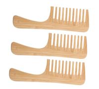 Healeved 3pcs Home Hair Comb Bamboo Wide Tooth Comb Large Detangling for Curly Hair Massage Paddle Brush for Hairstyling at Home Salon Wide Toothed Styling