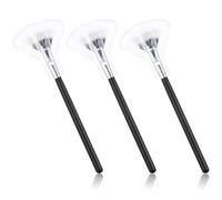 Healeved 3pcs Lash Fan Brushes Eye Makeup Brushes Synthetic Fiber Wood Angled Fan-shaped Design Lash Definition Detangling Falsies for Maintenance and Mascara Application