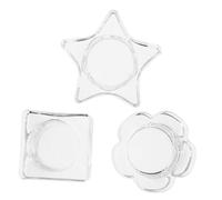 Healeved 3pcs Manicure Tool Glass Dappen Dish for Nails Star Flower Ice Shape Nail Art Tools Fingernail Accessories for Gel Polish Mixing Brush Cleaning Liquid Storage