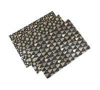 Healeved 3pcs Metallic Black Santa Wrapping Paper Vintage Christmas Tree Deer Patterns with Golden Foil Holiday Wrap for Christmas Birthdays Festive Packaging