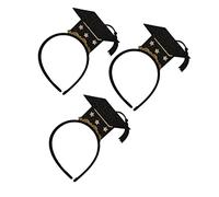 Healeved 3pcs Mini Doctor Hat Hair Headband Golden Graduation Party Accessories Stylish Hair Hoop for Graduation Themed Celebrations for Creating Memorable Moments