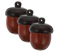 Healeved 3pcs Multi-Color Wood Acorn Charms DIY Jewelry Pendants Black Ebony and Nut Shape Charms for Necklace Earring Crafting Supplies