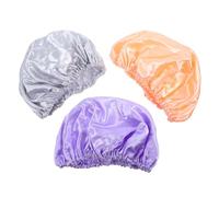 Healeved 3pcs Multi-purpose Bath Cap Soft Eva Satin Material Women Shower Hat Sleep Bonnet Cap for Girls Neck