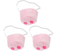 Healeved 3pcs Pig Nose Costume Accessory Portable Plush Cartoon Pig Nose for Halloween Cosplay and Fancy Dress Parties Adorable Carnival Prop Comfortable Wear Easy to Clean