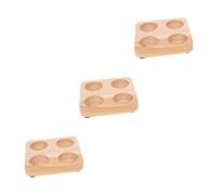 Healeved 3pcs Practical Wooden Egg Holder for Countertop Protective Egg Holding Container Kitchen Storage Storage Box