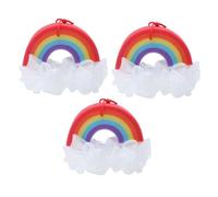Healeved 3Pcs Rainbow Bath Sponges Body Bathing Balls Exfoliating Skin Scrubber Rich Foaming Shower Puff Set for Gentle Dead Skin Removal and Bath Care