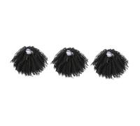 Healeved 3pcs Realistic Short Ponytail Wig Fashion Afro Curly Hair Extensions for Women Easy Wear Synthetic Hairpiece Claw Clips for Cosplay Parties Daily Use Black