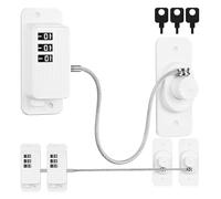 Healeved 3pcs Refrigerator Door Locks for Safety with Coded Design and No Keys Required, Abs and Steel Material, Adhesive Tape Included, Suitable for Freezer and Drawer in Household Use