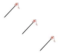 Healeved 3pcs Retro Style Hairpin Crystal Accents Folk-custom Hair Stick Elegant Wooden Hair Chopstick for Vintage Floral Design Tassel Beads for Chinese Culture Enthusiasts