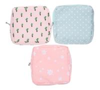 Healeved 3pcs Reusable Menstrual Pad Container Portable Sanitary Bags for Women Feminine Hygiene Storage Pouch Multipurpose Coin Card Holder