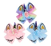 Healeved 3pcs Sequin Unicorn Hair Clip Boys and Girls Girls Hair Bows Alligator Clips Glittery Decorations