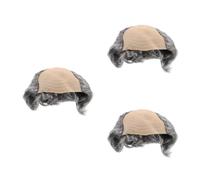 Healeved 3pcs Short Straight Balding Wig with Bald Cap for Men, Realistic Design Made of High Temperature Fiber, Breathable and Easy-care Hairstyle, for Scientist Cosplay and Halloween