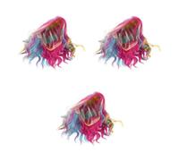 Healeved 3pcs Short Synthetic Mermaid Cosplay Wig for Women and Featuring Rainbow Colored Curly and Wavy Hair with Lightweight Comfortable Cap for Casual Occasions and Halloween Parties